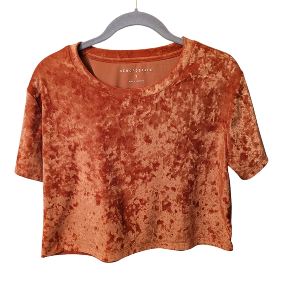 Aeropostale vintage inspired crushed velvet crop top - S.            J39 - Picture 1 of 5